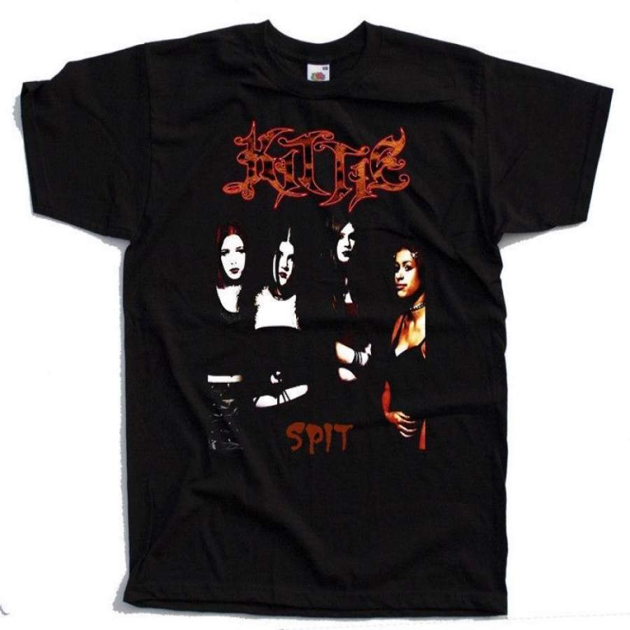 Fashion Men Tshirt Kittie – Spit , Heavy Metal, Morgan Lander, Album Cover T-shirt (black)
