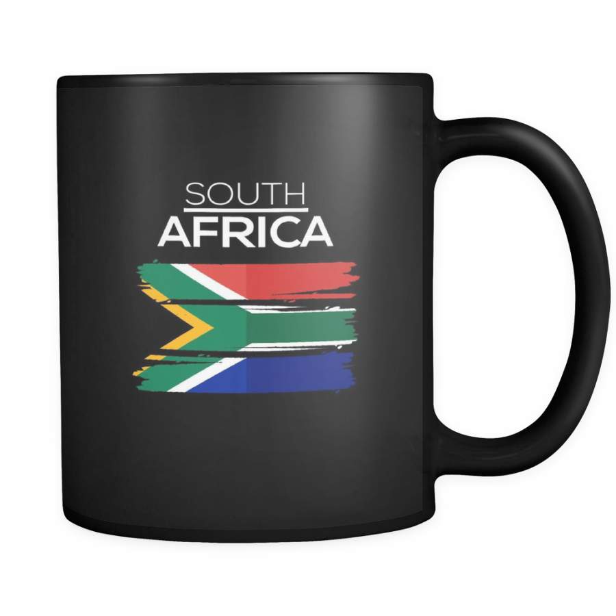 South Africa, South African Pride Patriotic Vintage Flag Black 11oz mug