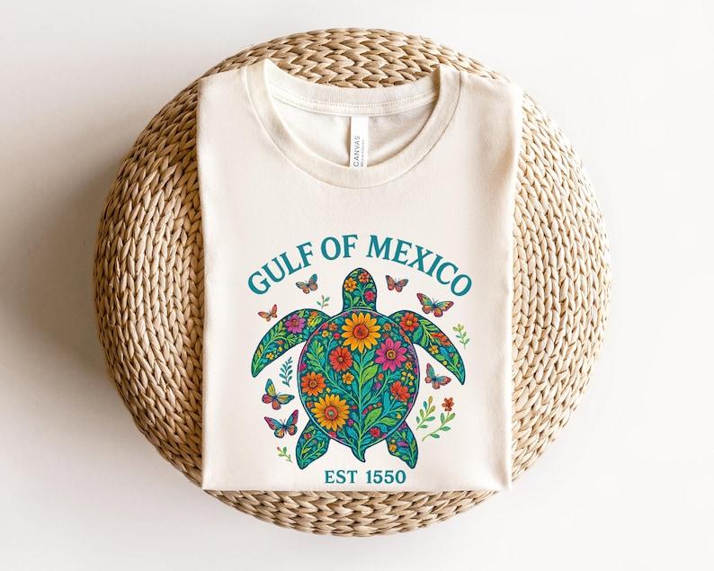 Turtle Gulf of Mexico Shirt, Gulf of Mexico Est 1550 Shirt, Subtle Anti Trump Tee, Gulf Coast Shirt, Mexican Beach Crewneck Tee