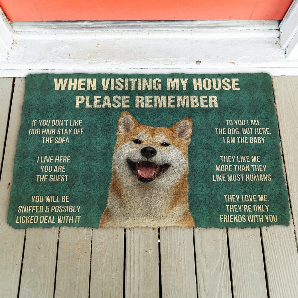 Gearhuman 3D Please Remember Shiba Inu House Rules Custom Doormat