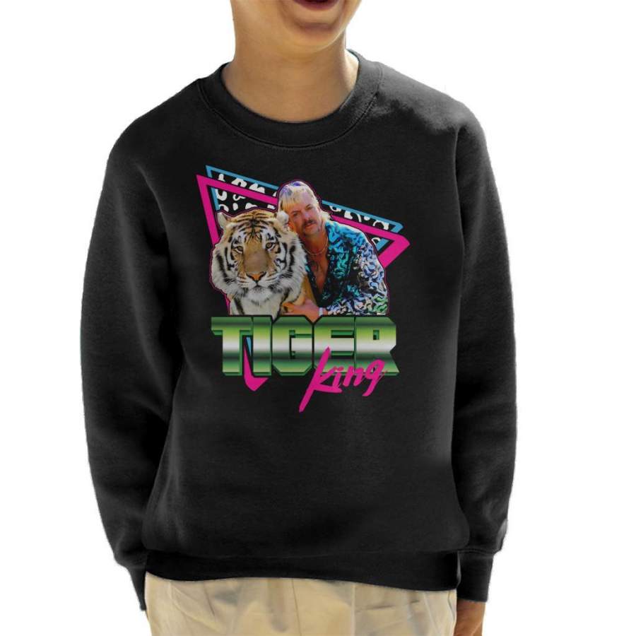 Joe Exotic Tiger King 80s Retro Kid’s Sweatshirt