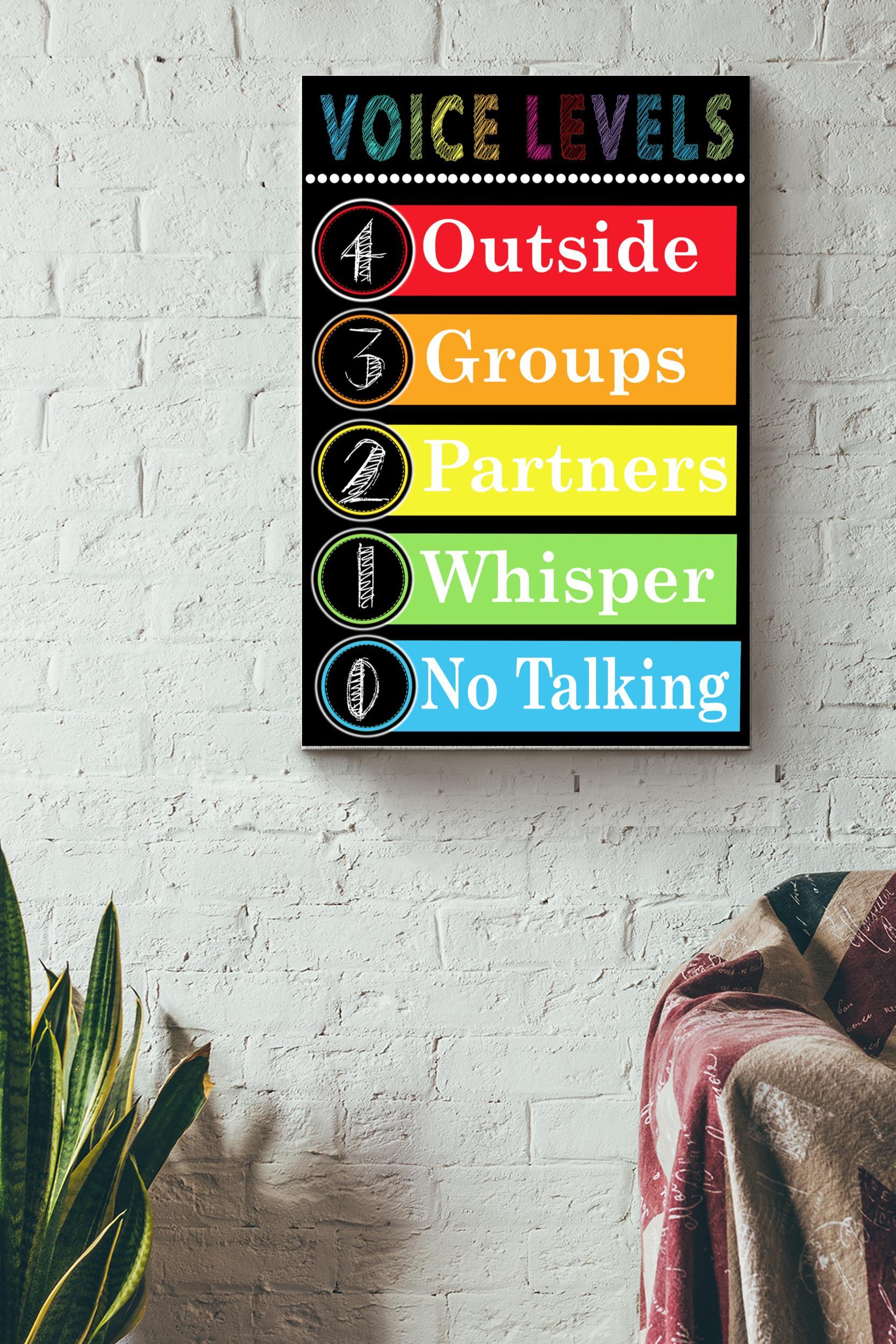 Voice Levels Color Poster – Decor Wall Art – Gift For Office Officer Singer Home Decor Wrapped Canvas