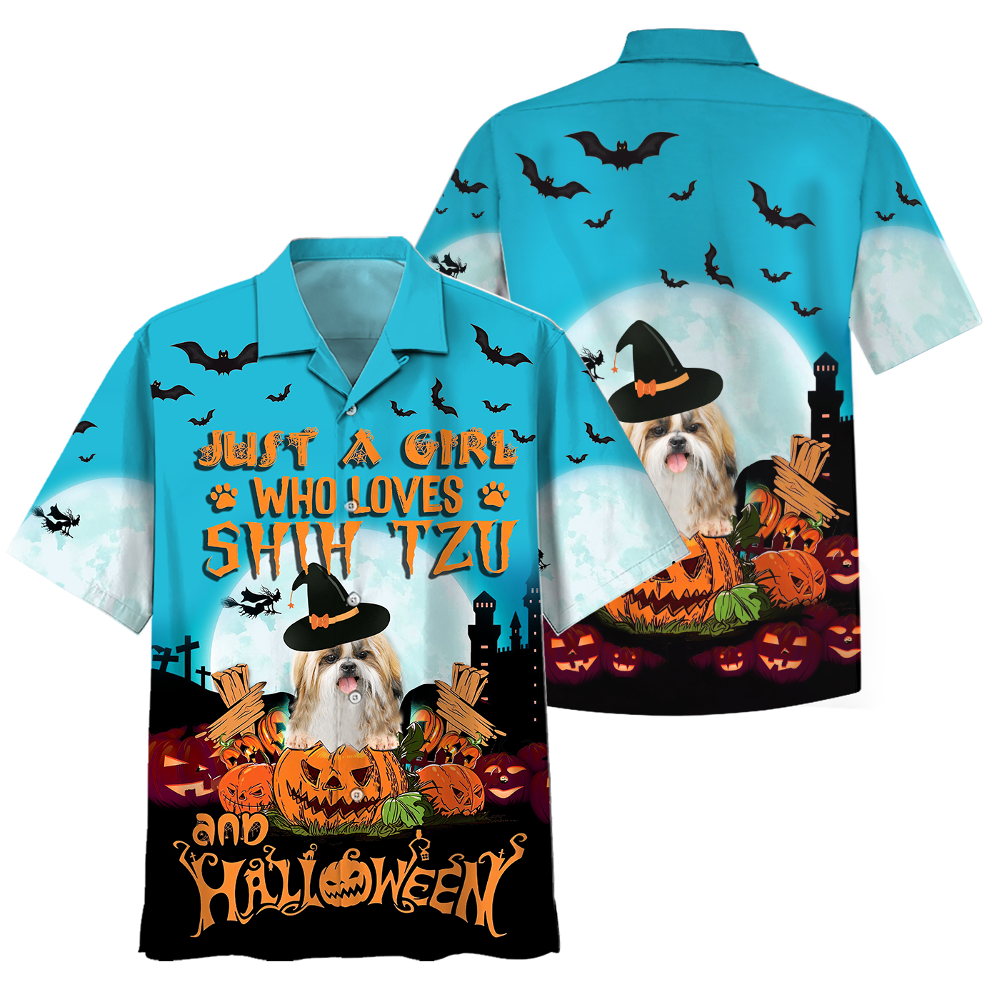 Famille Shih Tzu Hallloween Hawaii Short Ha69738