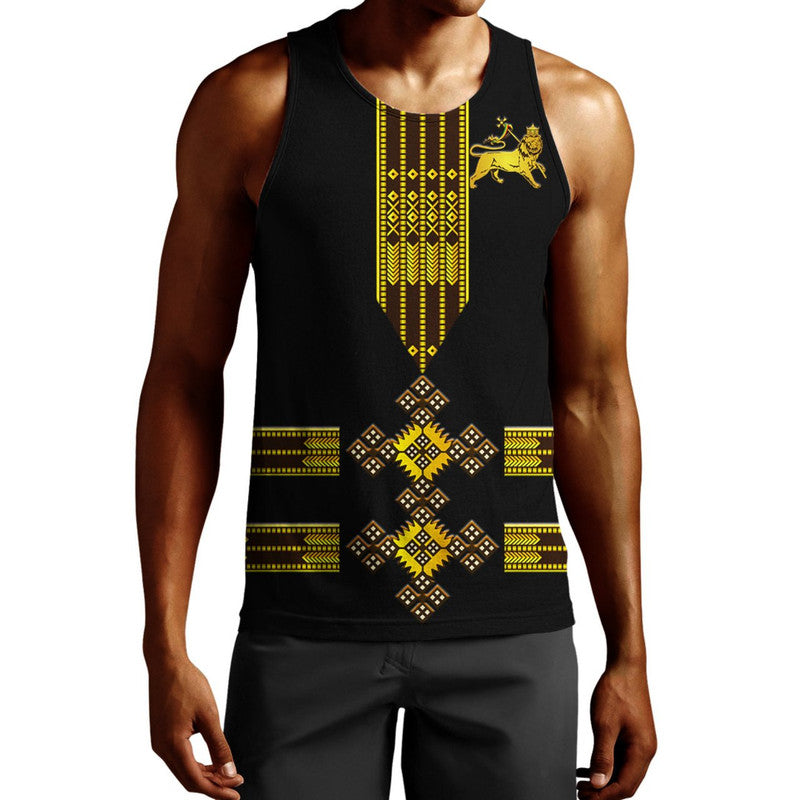 (Custom Personalised) Ethiopia Men Tank Top Ethiopian Lion Of Judah Tibeb Vibes No.1 Ver – Black Lt8