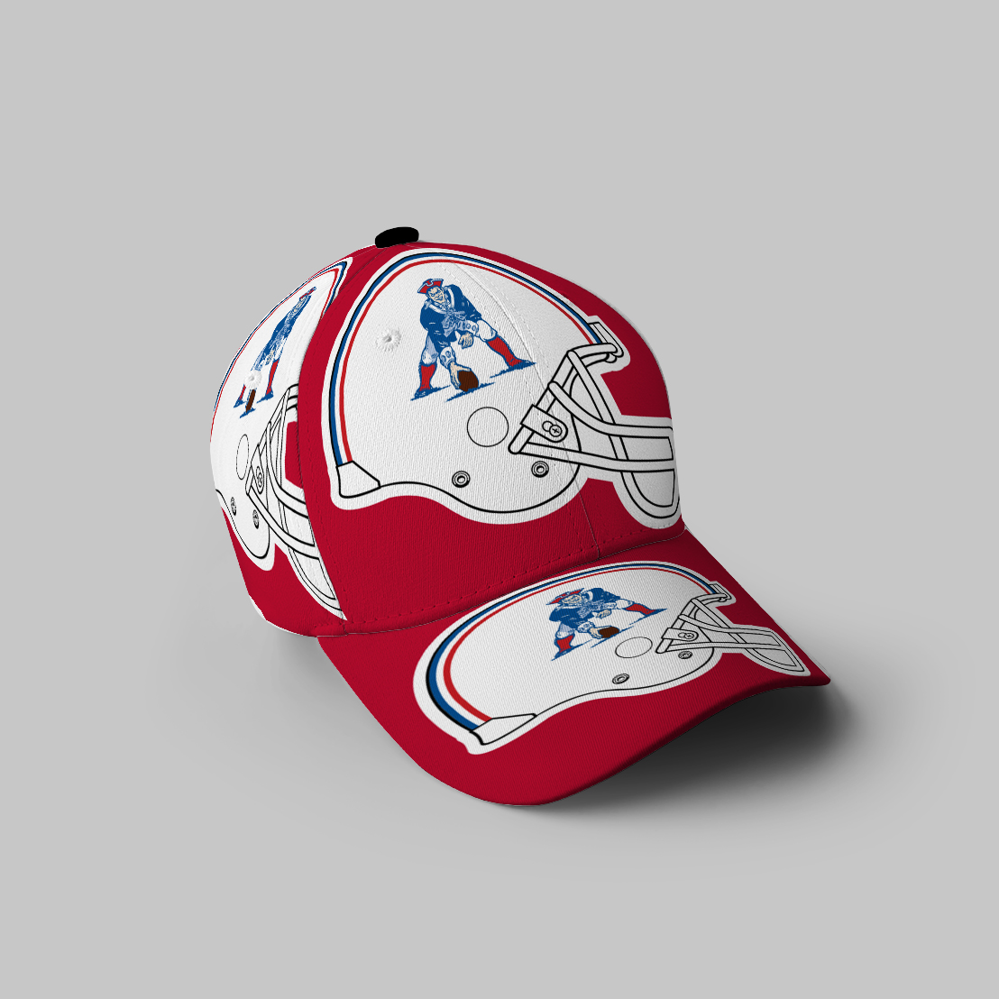 New England Patriots Pat Helmet Red 3D Printing Baseball Cap Classic Hat