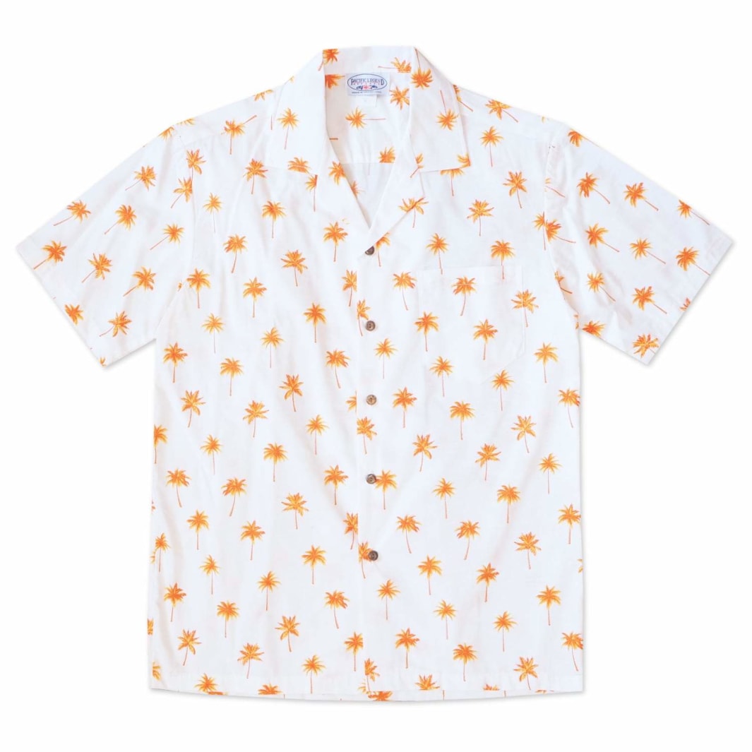 Palm Haven Orange Hawaii Cotton Shirt Ha57822