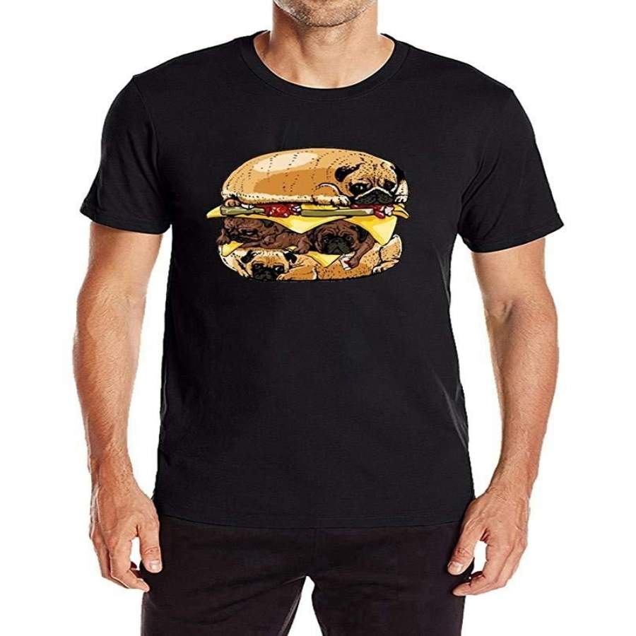 Pugs Burger Men’S Men Printing Tees Short Sleeve T Shirt Blouse