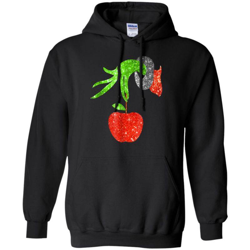 Grinch Teacher Apple Beautiful Christmas Shirt G185 Gildan Pullover Hoodie 8 Oz.