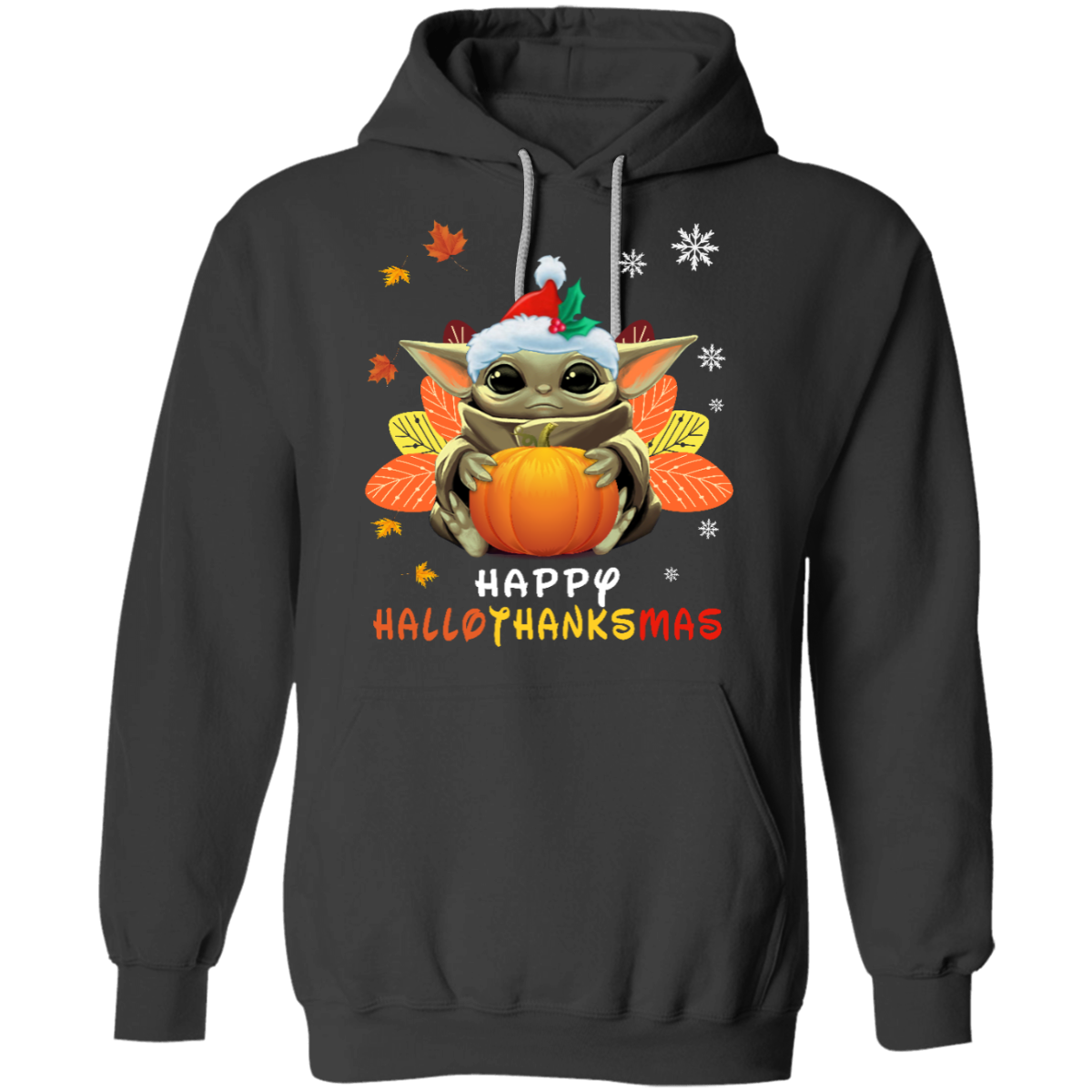 Yoda Happy HalloThanksMass Halloween Thanks Giving Christmas T Shirt, AZ Custom Live Preview AM08