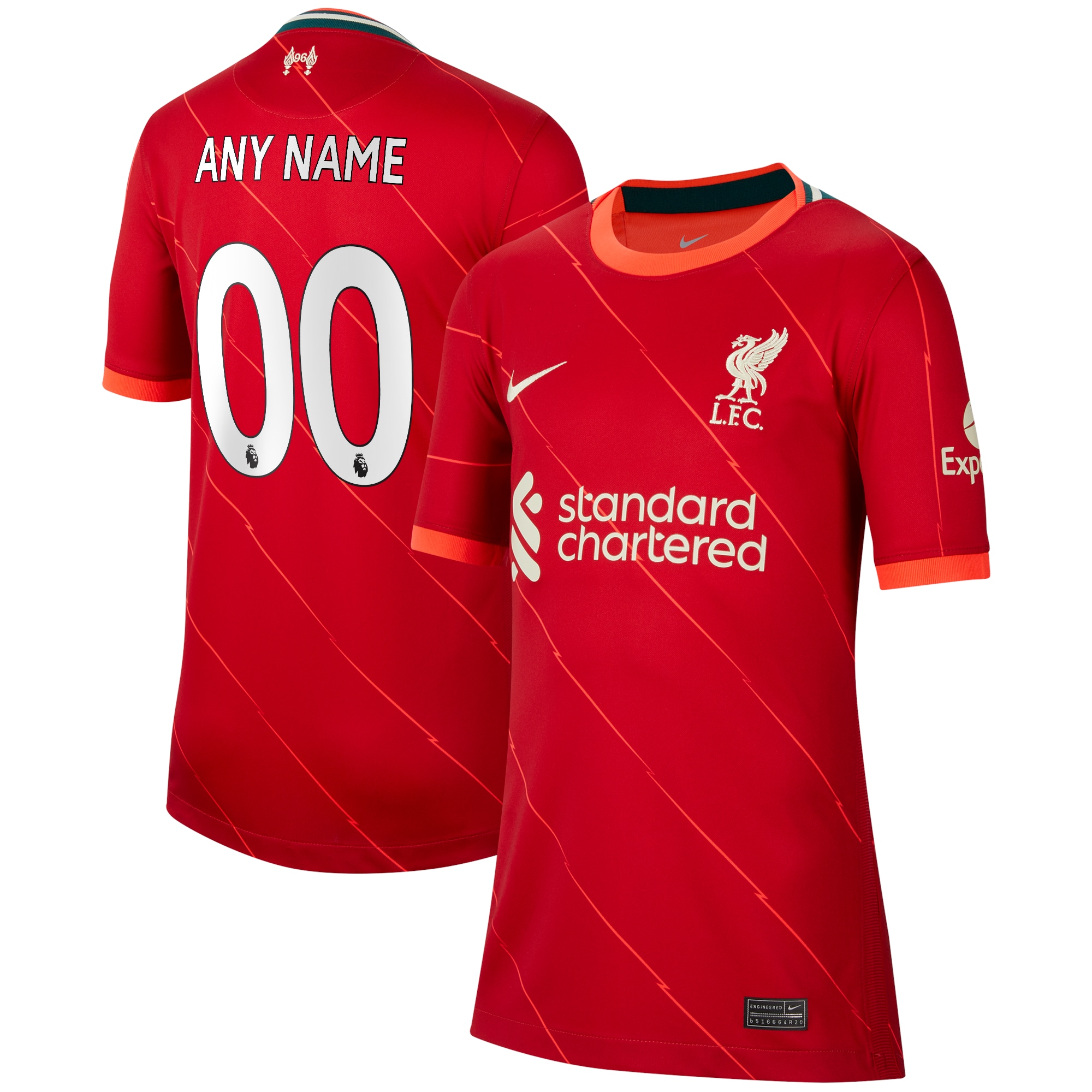 Liverpool Youth 2021/22 Home Breathe Stadium Replica Custom Jersey – Red