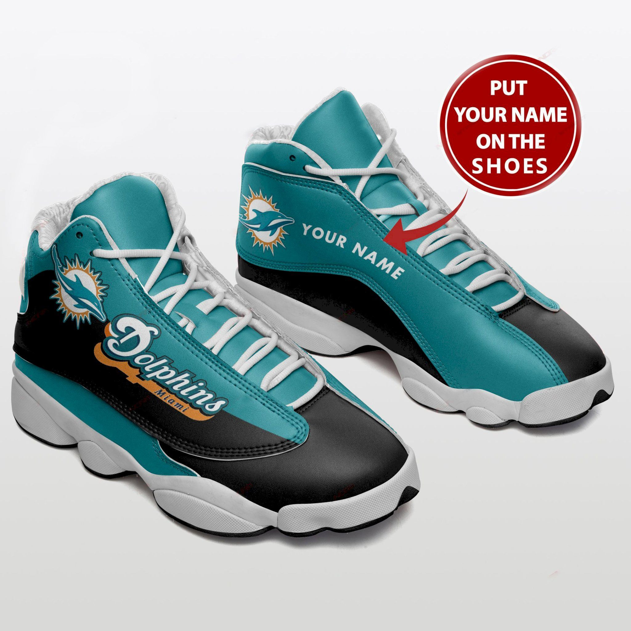 Miami Dolphins Air Jordan 13 Sneakers Personalized Sport Shoes For Fan Sneakers For Men For Women