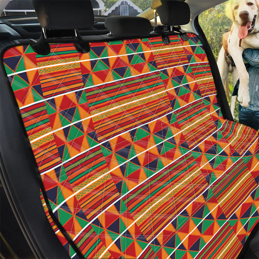 Kente Pattern Print Pet Car Back Seat Cover