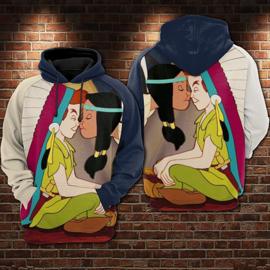 Tiger Lily And Peter Pan Kiss Hoodie Zip Hoodie