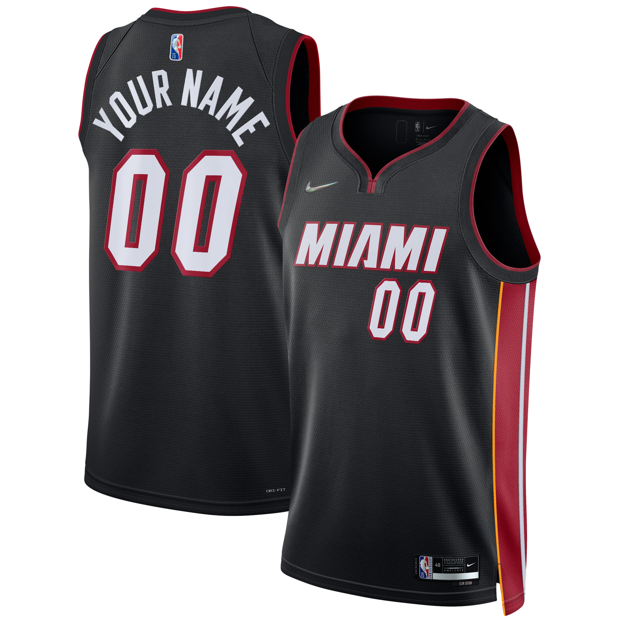 Miami Heat 2021/22 Diamond Swingman Custom Jersey – Icon Edition – Black