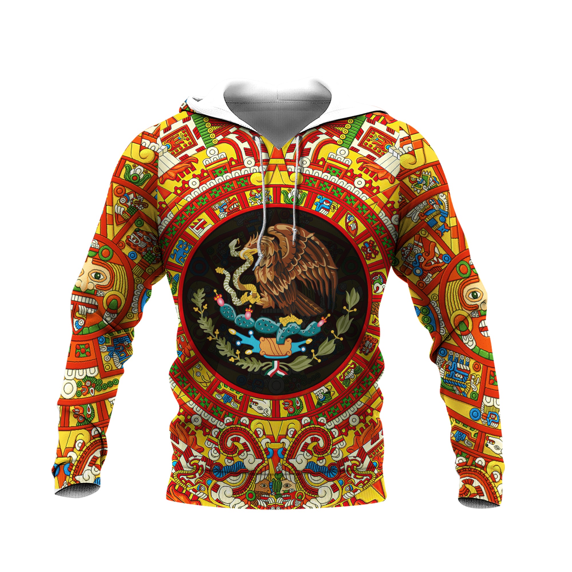 ViticStore™ Colorful Mexico Symbols 3D Cactus  Eagle & Snake- 3XL all over printed Hoodie gift for Mexican