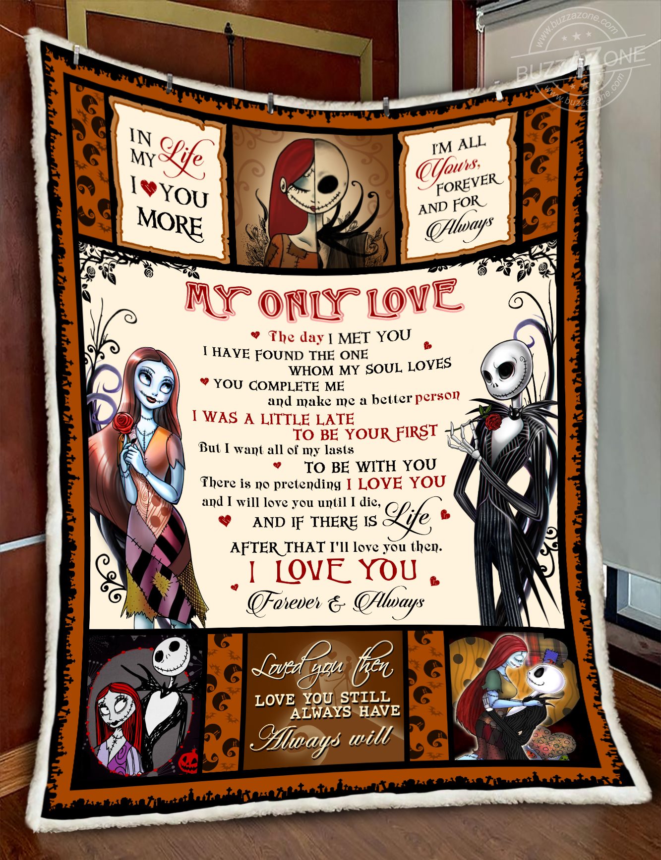 Nightmare My Only Love, Fleece Blanket – Quilt Blanket, Halloween Gift, Gift For Couple, Birthday Gift