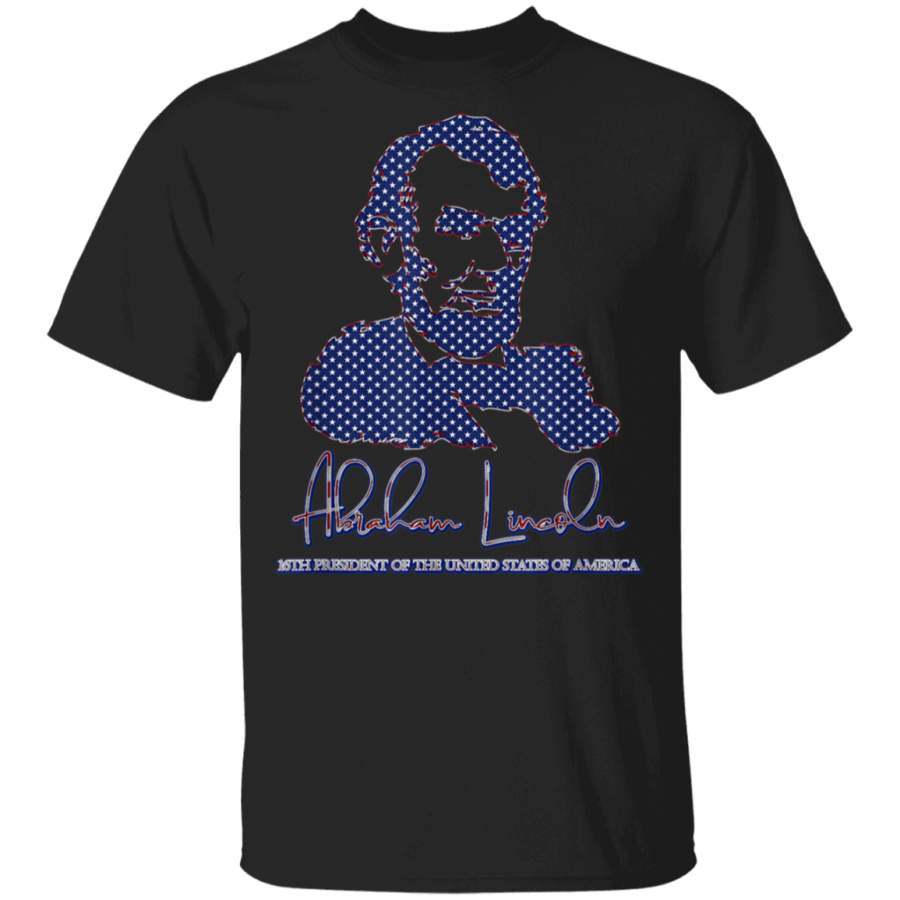 Abraham Lincoln 16th President of The USA Stars Portrait TShirt