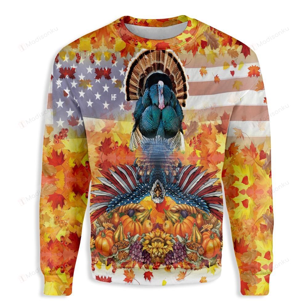 American Turkey Ugly Christmas Sweater, All Over Print Sweatshirt