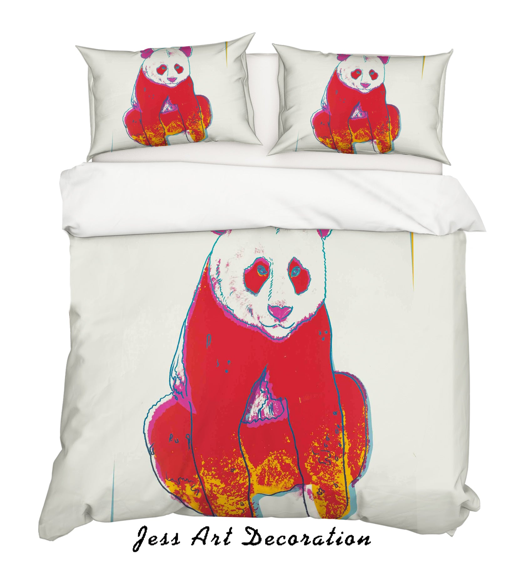 3D Hand Drawn Red Panda Animal Quilt Cover Set Bedding Set Duvet Cover Pillowcases Lxl