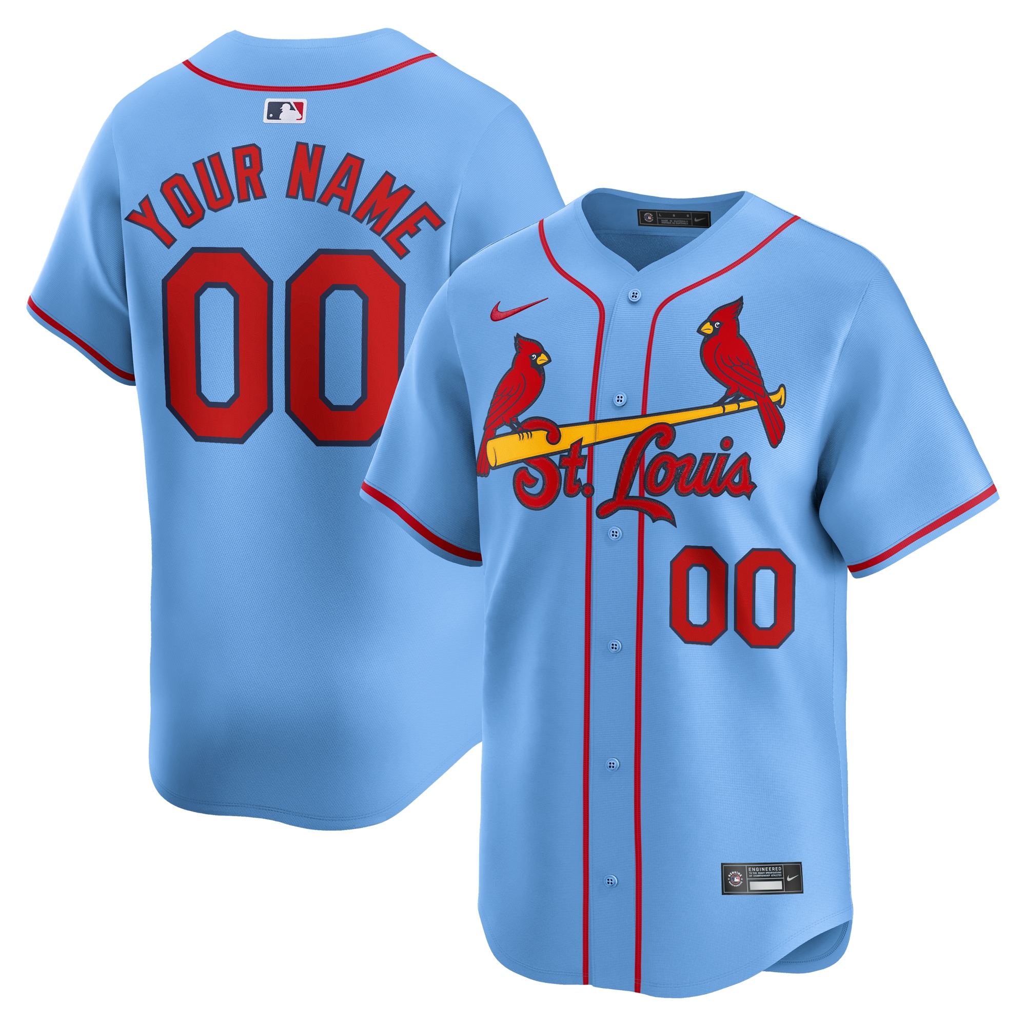 St. Louis Cardinals Alternate Limited Custom Jersey  Light Blue