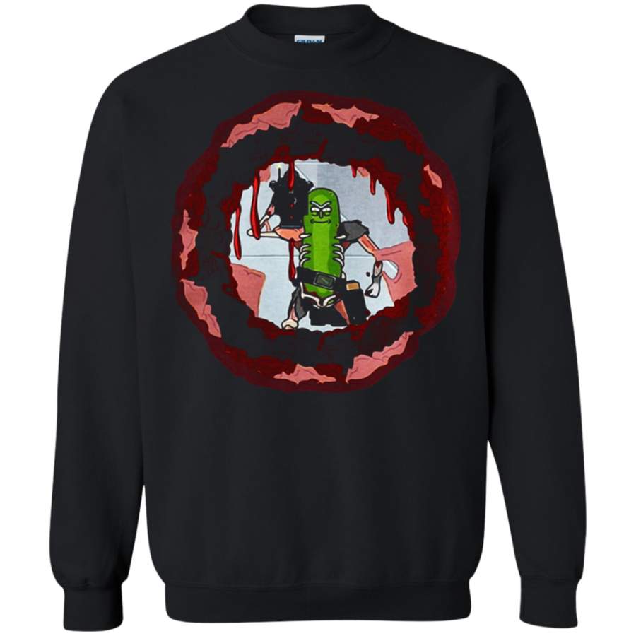 AGR Rick And Morty Badass Pickle Rick Blow A Hole In The Chest Sweatshirt