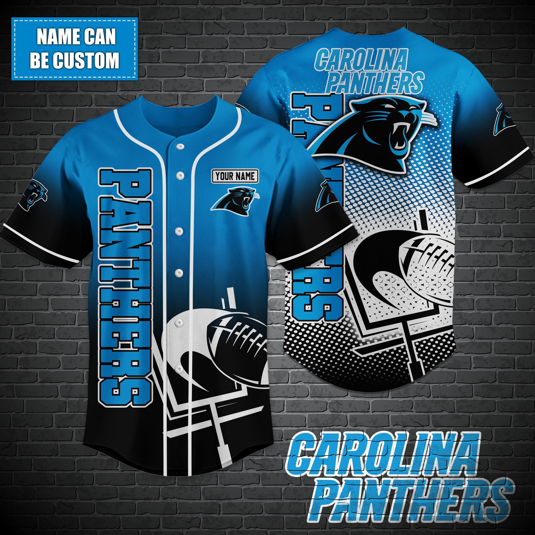 Carolina Panthers Custom Name Baseball Shirt T-44757