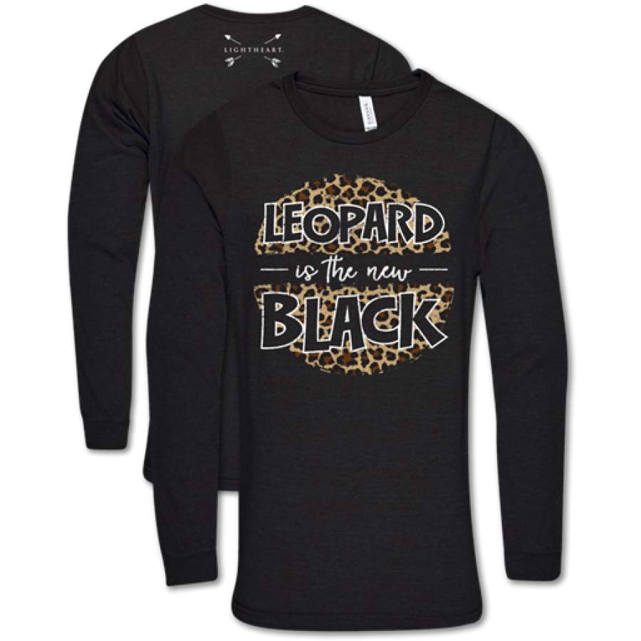 Southern Couture Lightheart Leopard is the New Black Long Sleeve T-Shirt