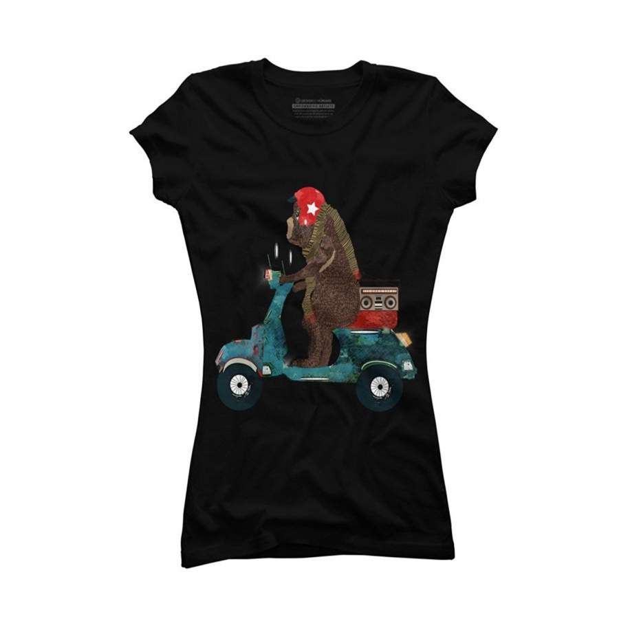 Women’S Fashion Summer T-Shirt Scooter Bear Juniors’ Graphic T Shirt Women Funny T Shirts