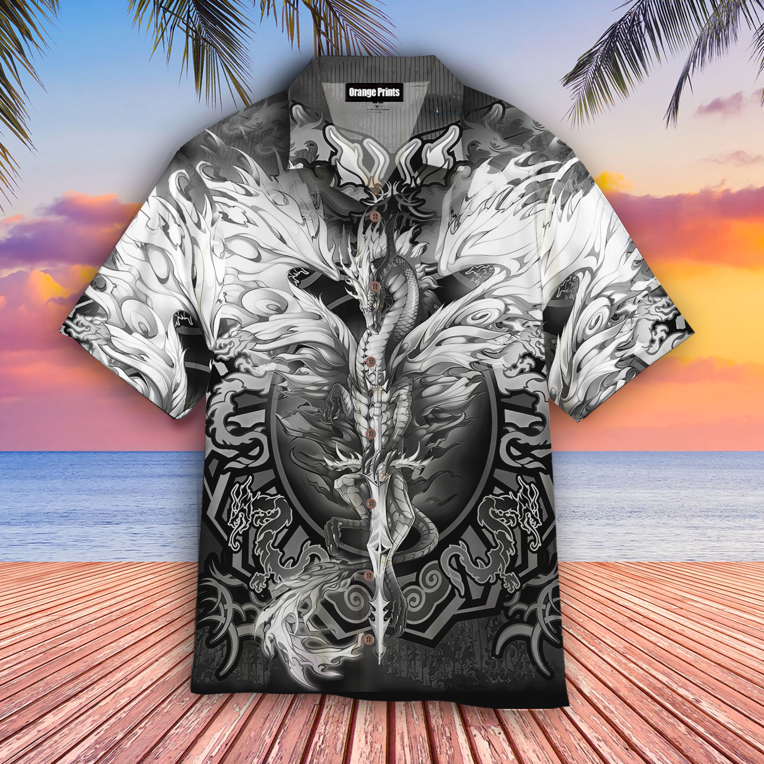 White Dragon Art Hawaii Shirt For Men Women Adult Ha25845