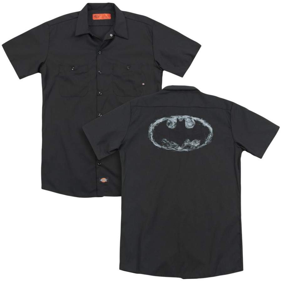 Batman – Smoke Signal (Back Print) Adult Work Shirt