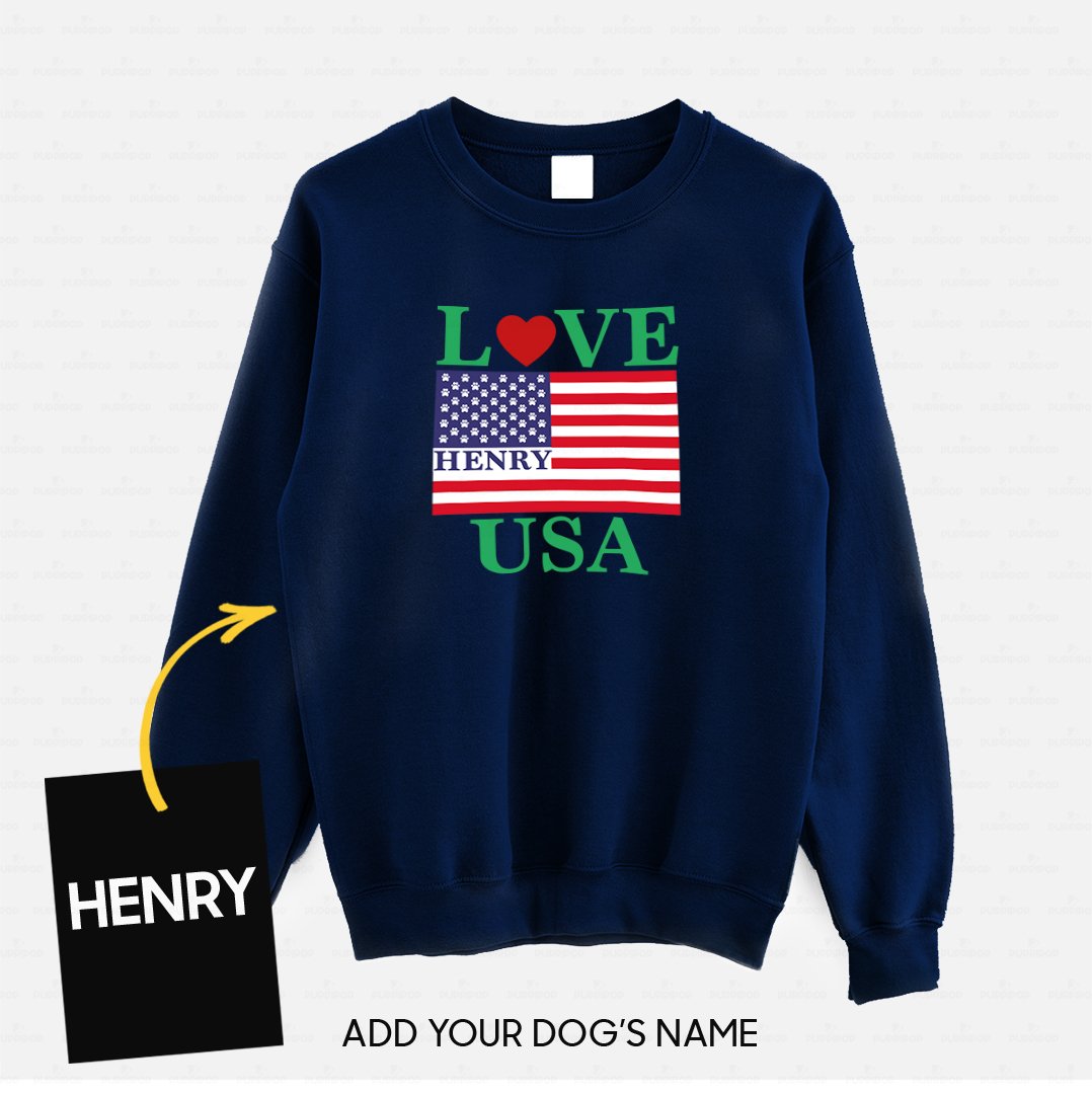 Personalized Dog Gift Idea – Love The USA For Dog Lovers – Standard Crew Neck Sweatshirt