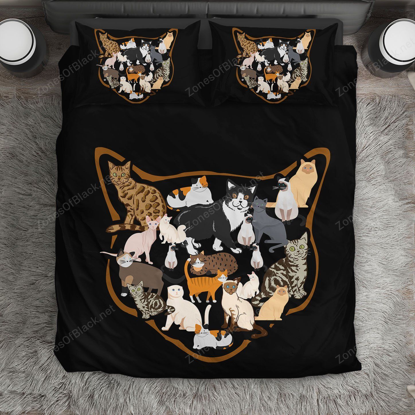 Cat Species Animal 3D Printed Bedding Set Soft Lightweight