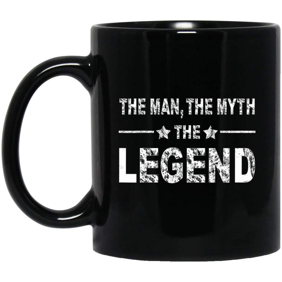 The man the myth the legend 11oz 15oz Black Mug Happy Easter Day Funny Colors Eggs Bunny Ears Peeps Cute