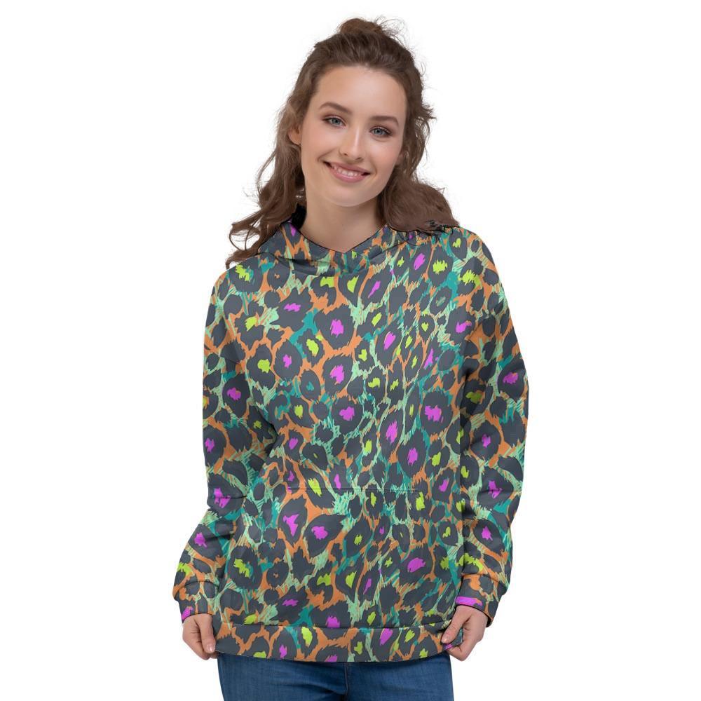 Colorful Neon Leopard Women’S Hoodie