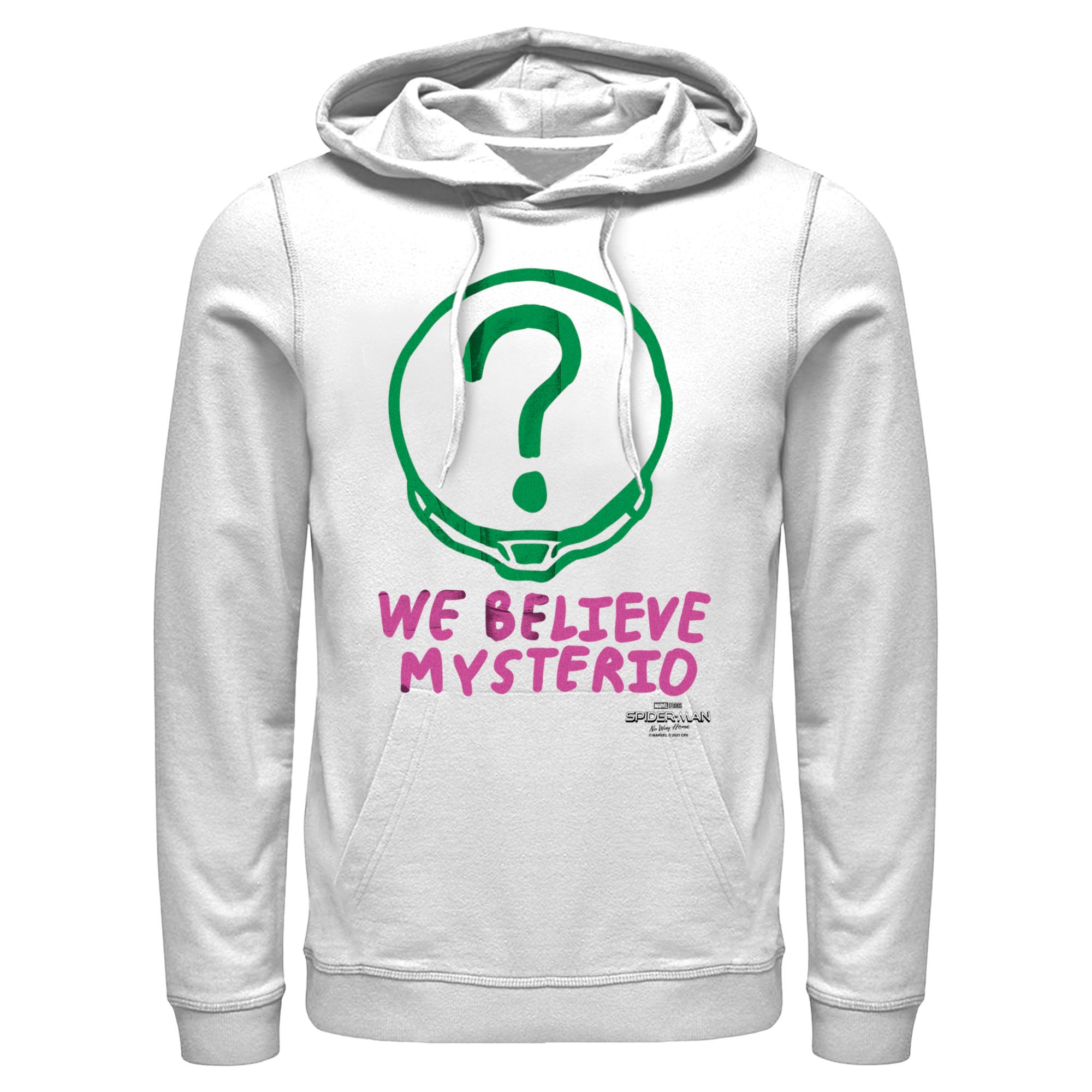 Men’S Marvel Spider-Man: No Way Home We Believe Mysterio Pink And Green Pull Over Hoodie