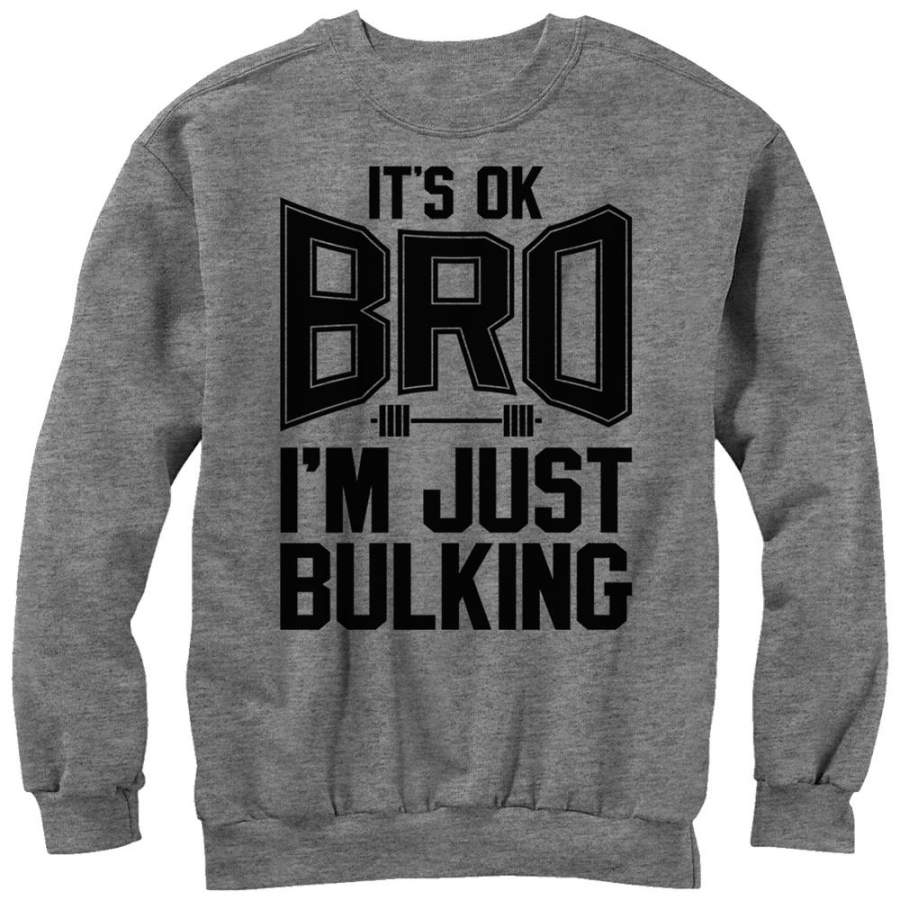 CHIN UP Men’s Just Bulking  Sweatshirt Athletic Heather