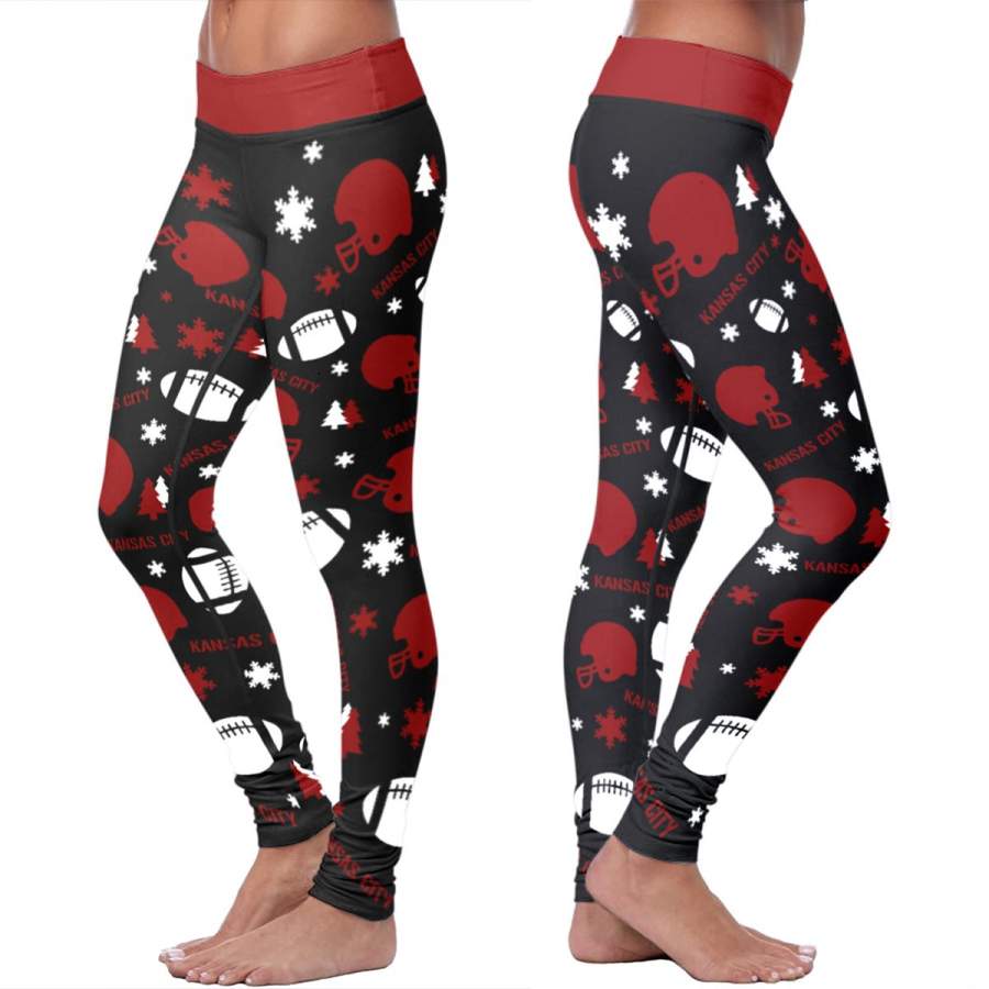 Kansas City Christmas  Football Leggings