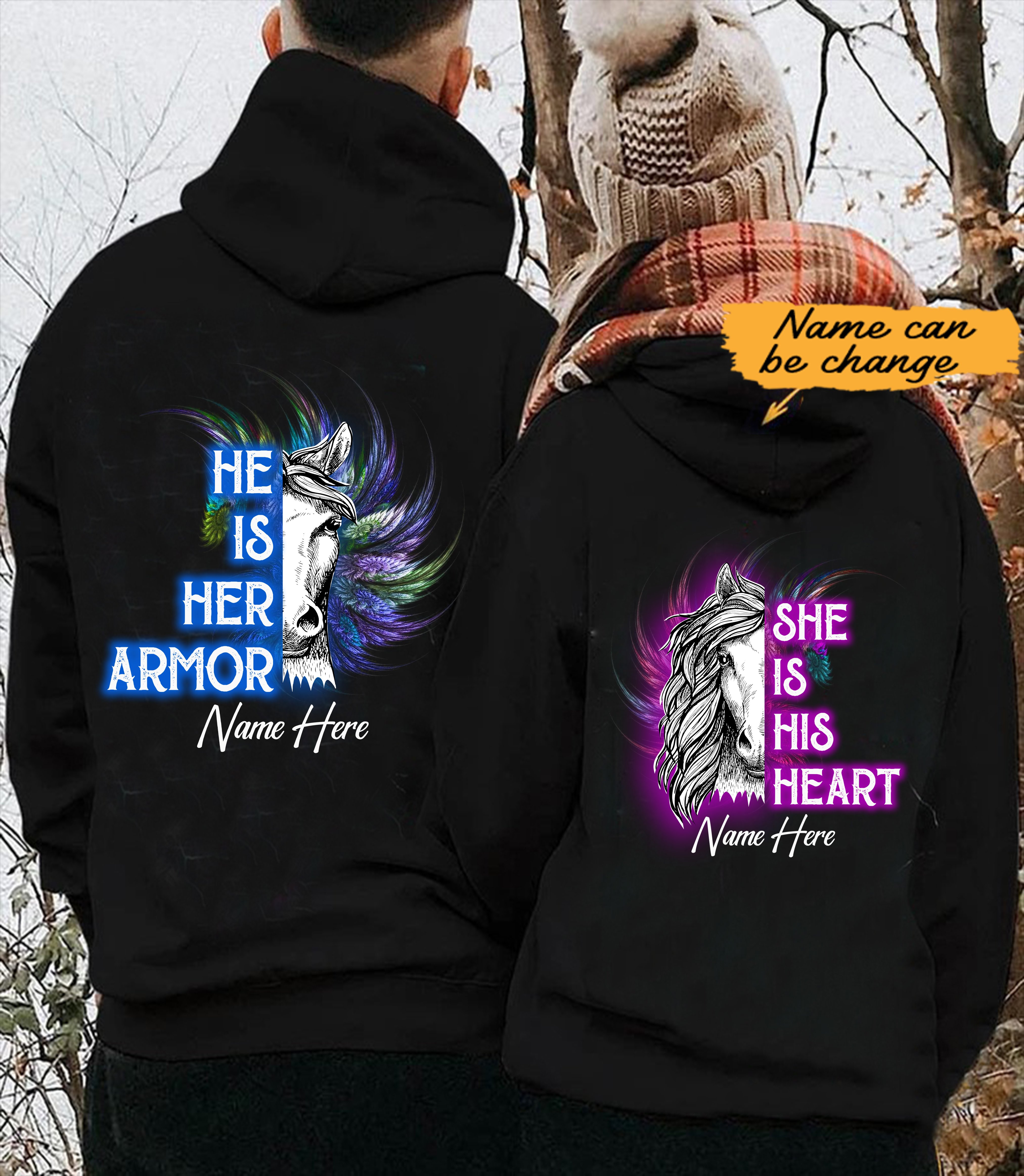 Personalized Horse King And Queen Custom Name Love Gift For Horse Lover  Couple – Standard Hoodie