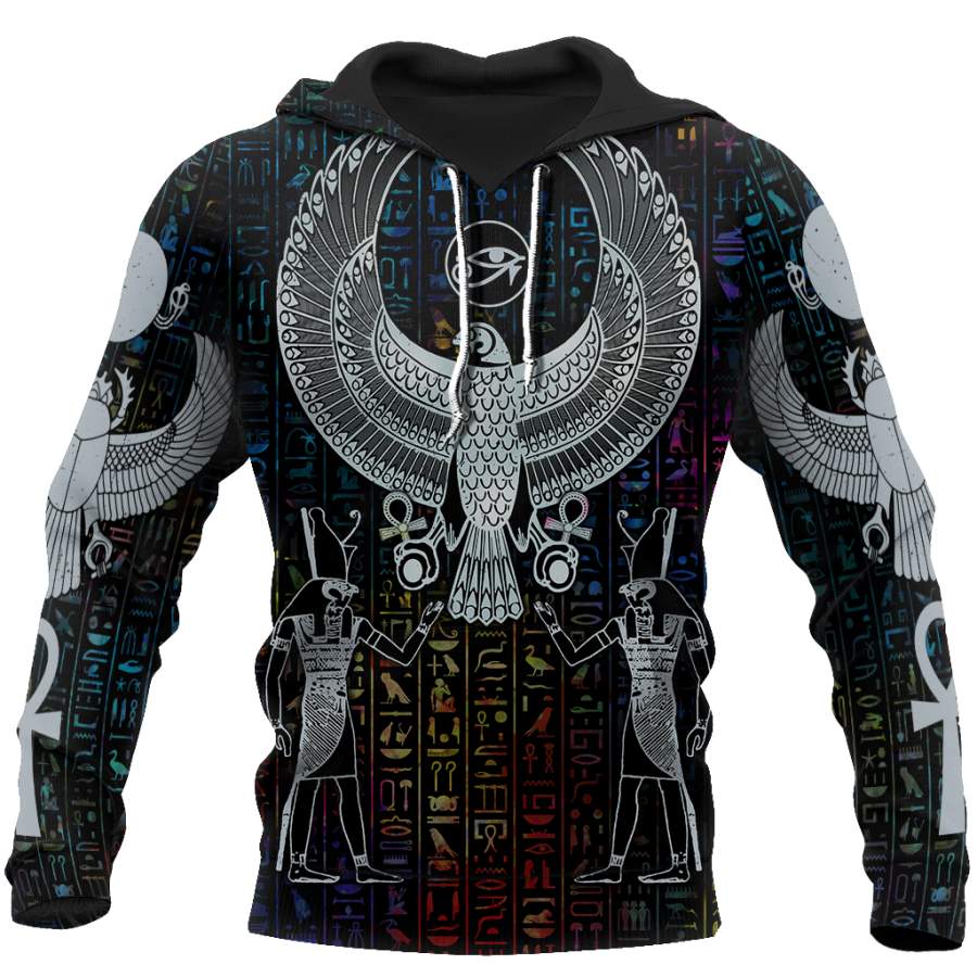 3D All Over Printed Hieroglyphics Ancient Egypt Hoodie Clothes JJ020401