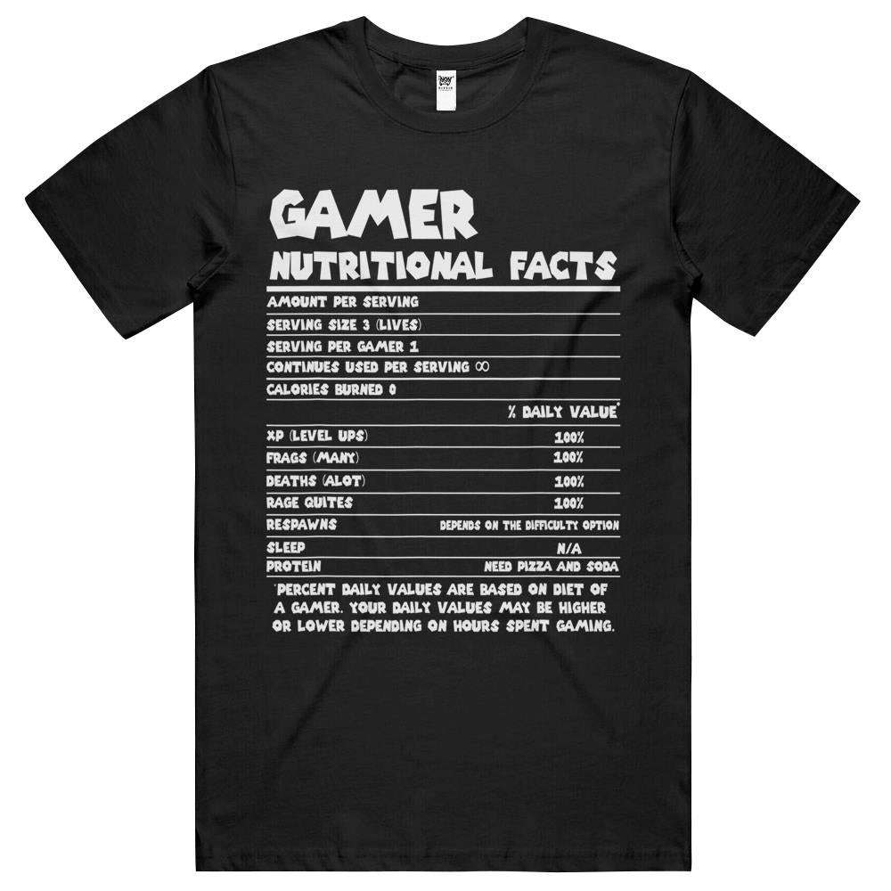 Nutritional Facts Shirt, Gamer Nutrition Facts Shirt, Gamer Nutritional Facts Cool Funny Gamers Shirts T Shirts