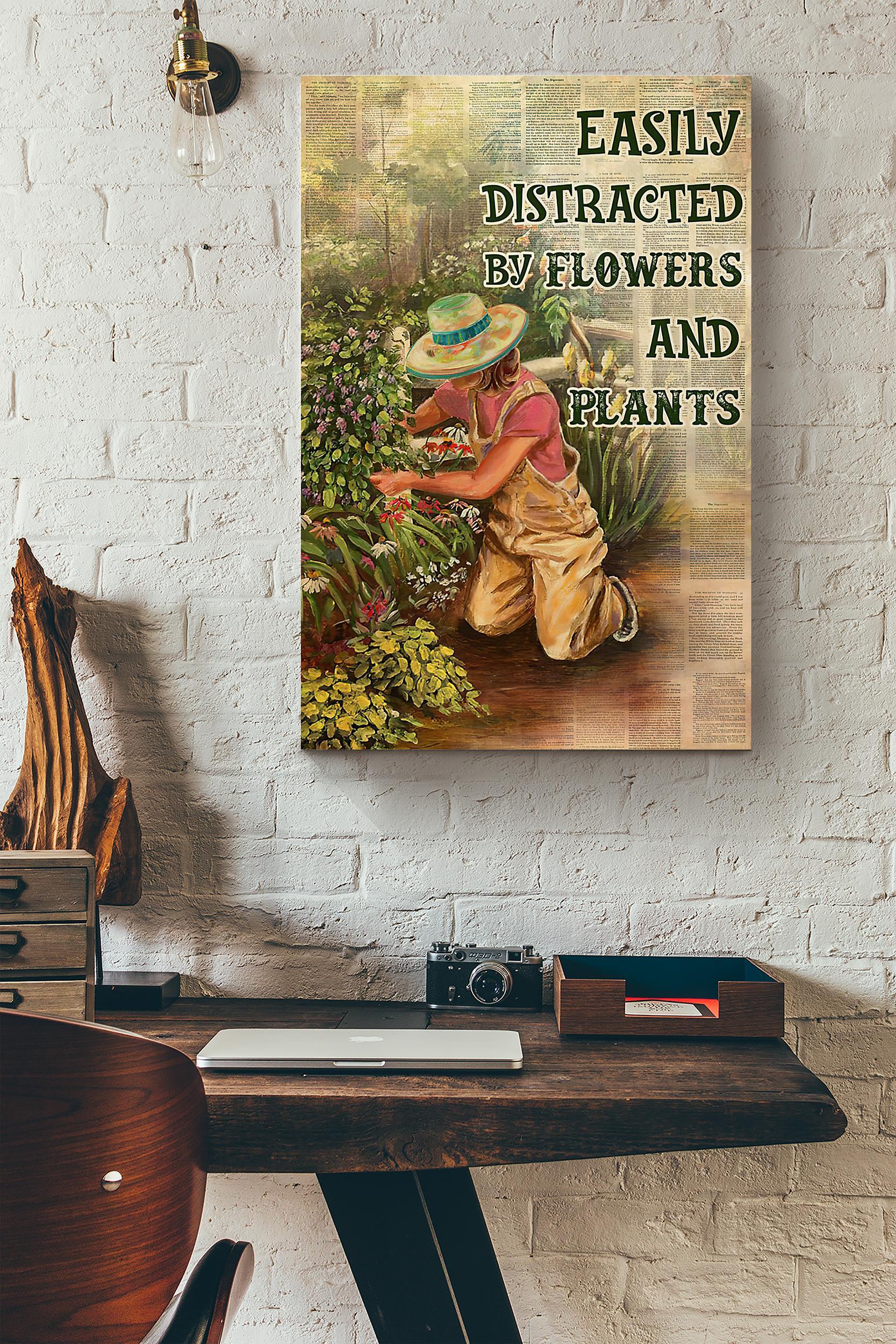 Gardener Easily Distracted By Flowers And Plants Dictionary Poster Wrapped Canvas