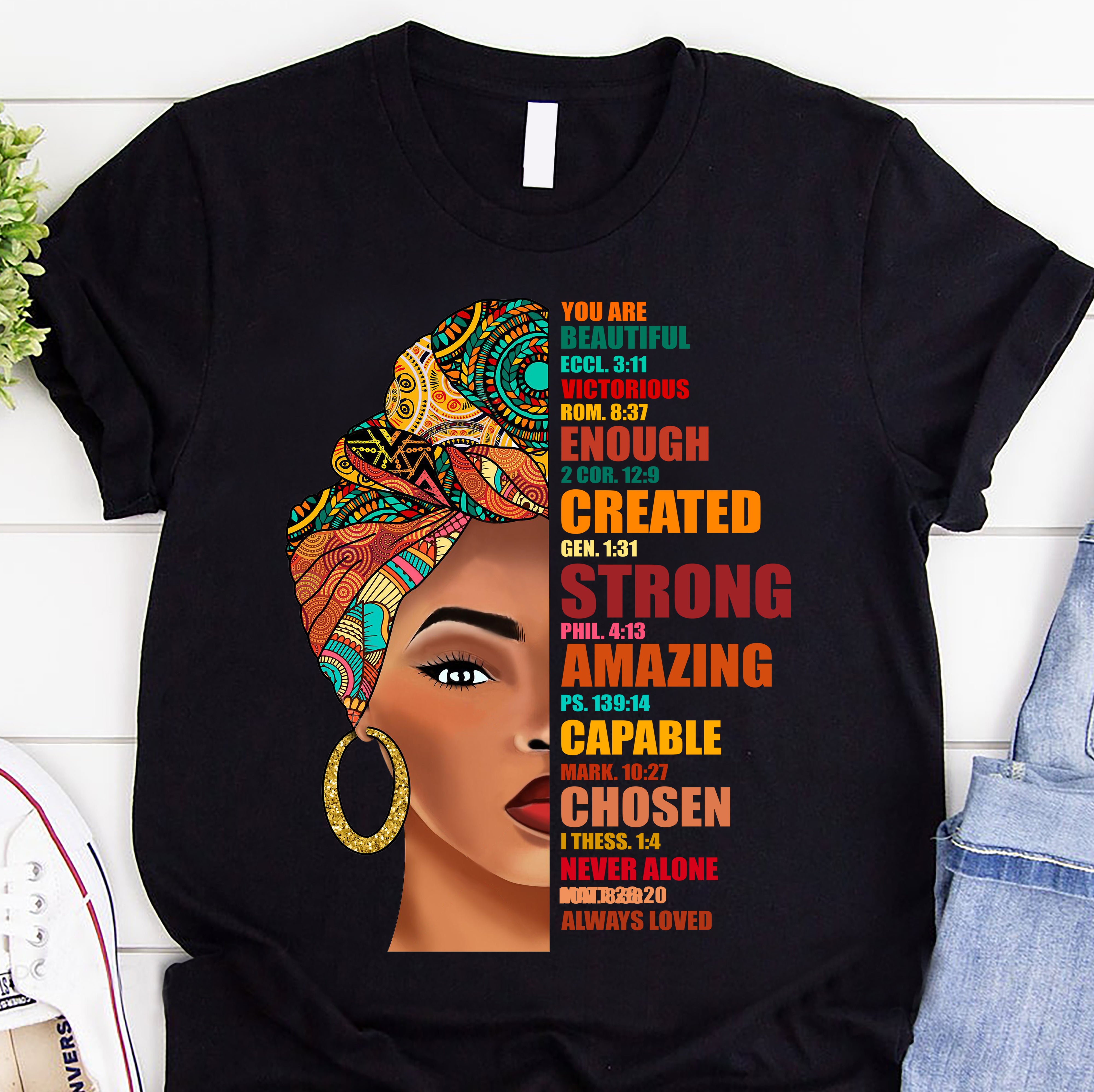 Black Queen Lady Curly Natural Afro African American Ladies Customizable – Standard T-Shirt