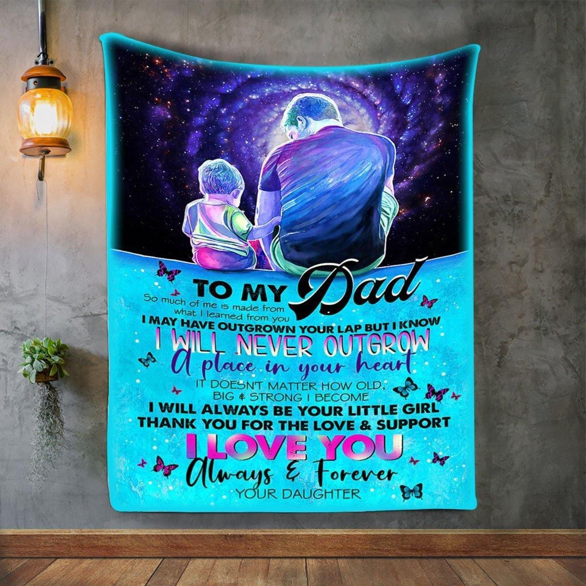 To My Dad From Daughter – Best Idea Gift For Dad, Gift For Home Decor, Gift For Family  – Fleece Blanket