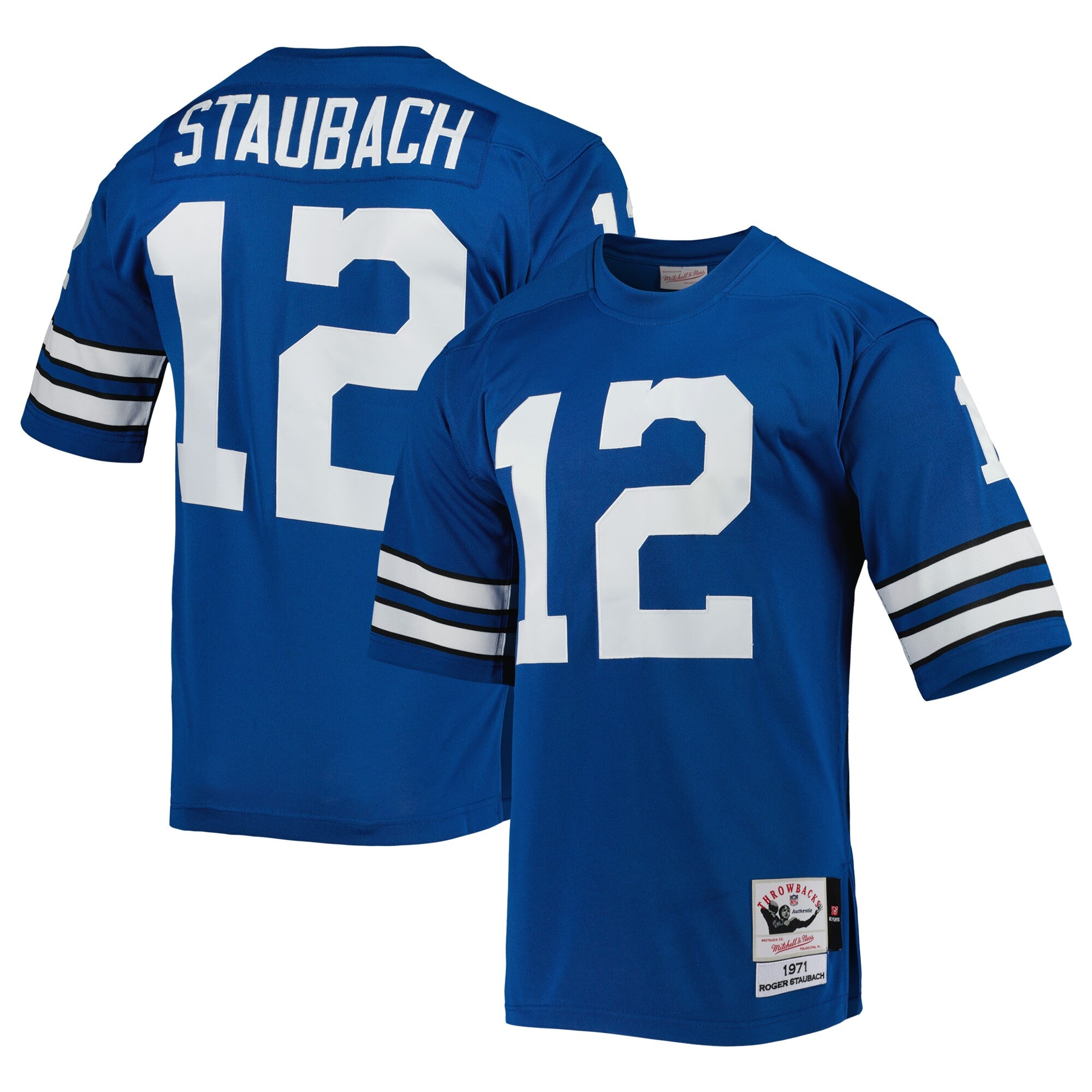 Roger Staubach Dallas Cowboys 1971 Mitchell & Ness Authentic Throwback Retired Player Jersey – Royal