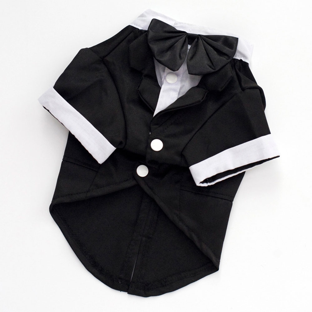 Male Dog Clothes Boy Dog Suit Tuxedo Coat Jacket Puppy Pet Wedding Dress Small Dog Chihuahua Costume Black Pet Party Apparel alx