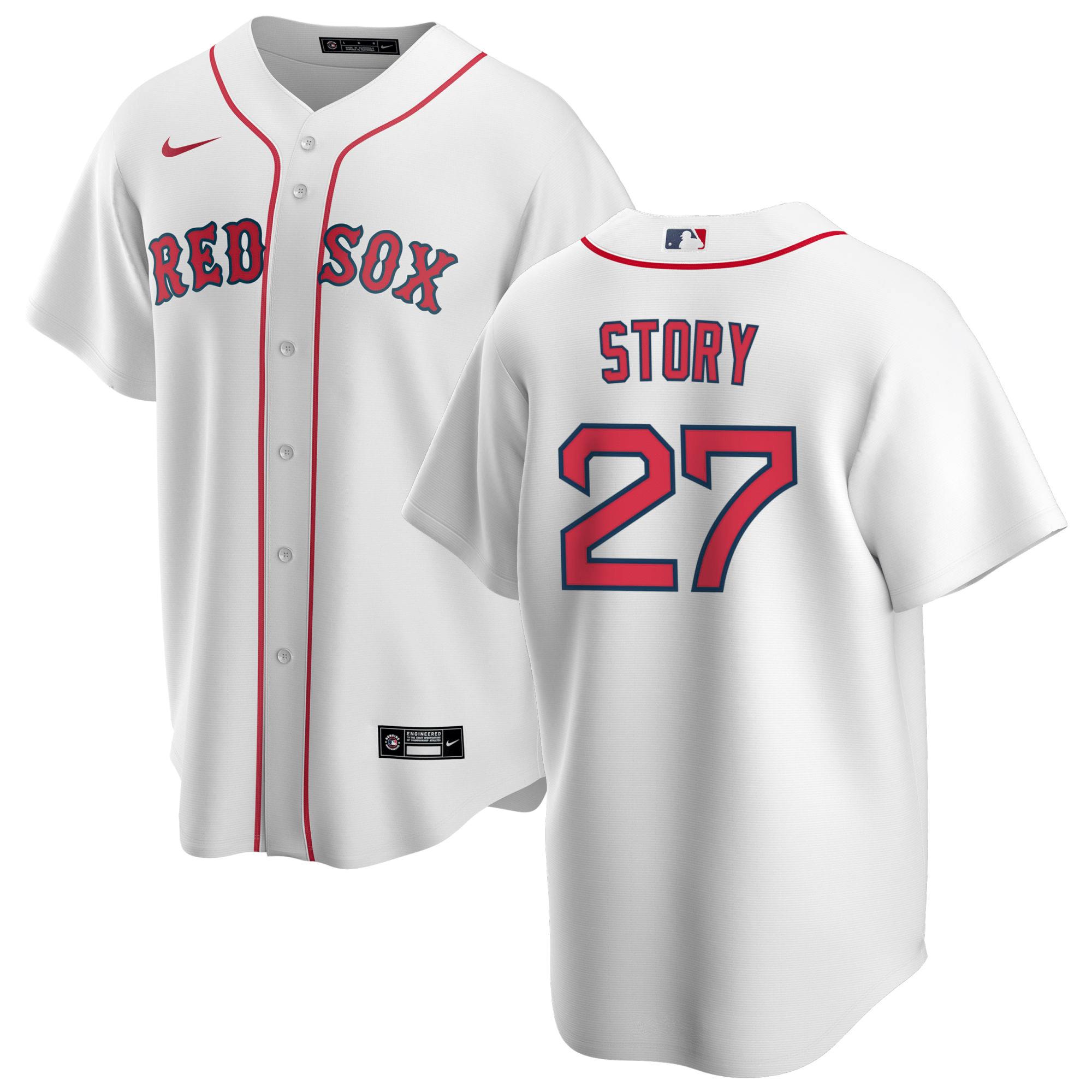 Trevor Story 27 Boston Red Sox Home Custom Men Jersey – White Jersey