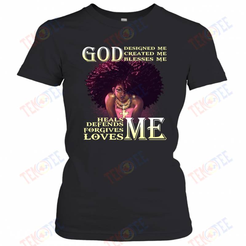 Temotee God Designed Created Blesses Me African American Afro Girl TMT985