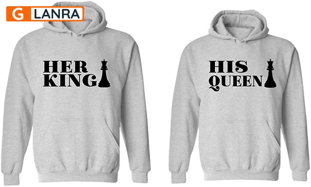 Her King His Queen Hoodie, Chess Couple Hoodie, Matching Couple Hoodie, Husband Wife Hoodie, Unisex Sweater, Sweatshirt