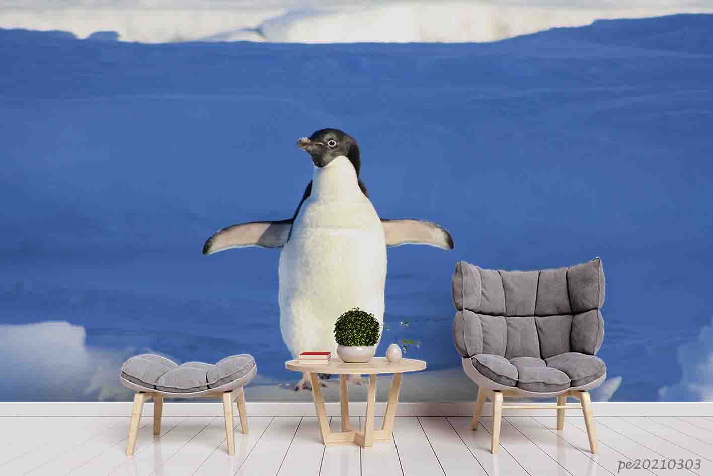 3D Antarctic Animal Penguin Wall Mural Wallpaper Lqh 214