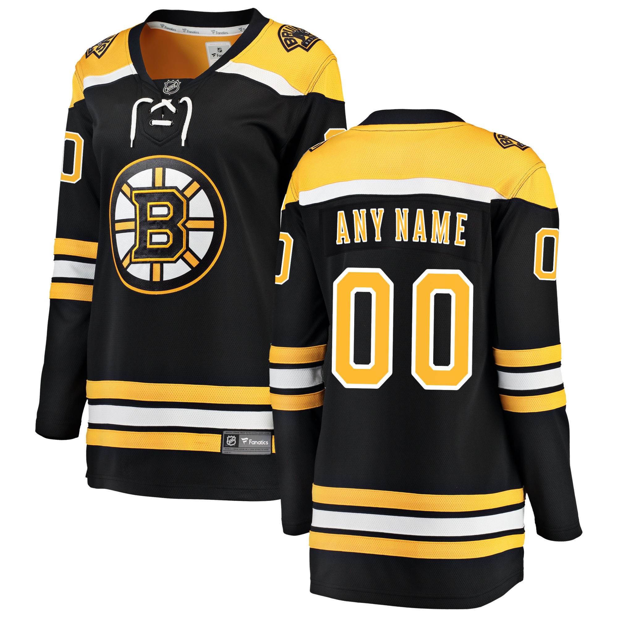 Boston Bruins Branded Women's Home Breakaway Custom Jersey – Black